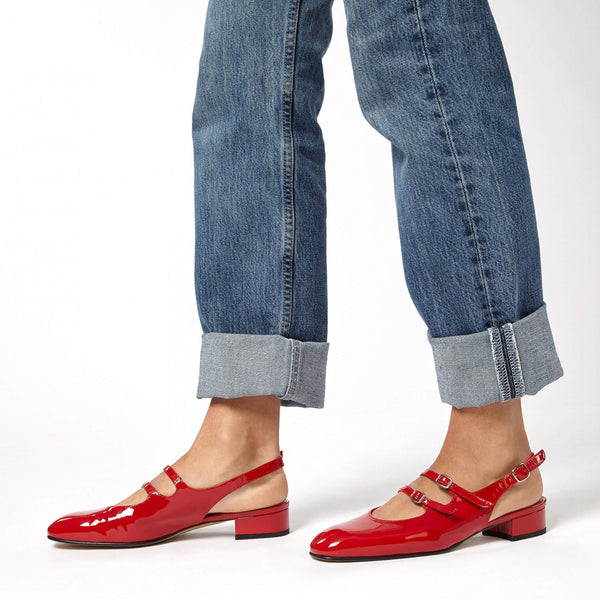 Carel peche red-patent-leather-mary-janes