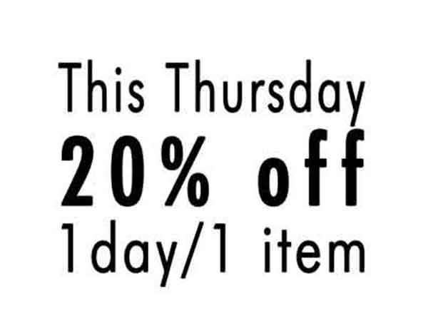 1 Day Sale this Thursday!