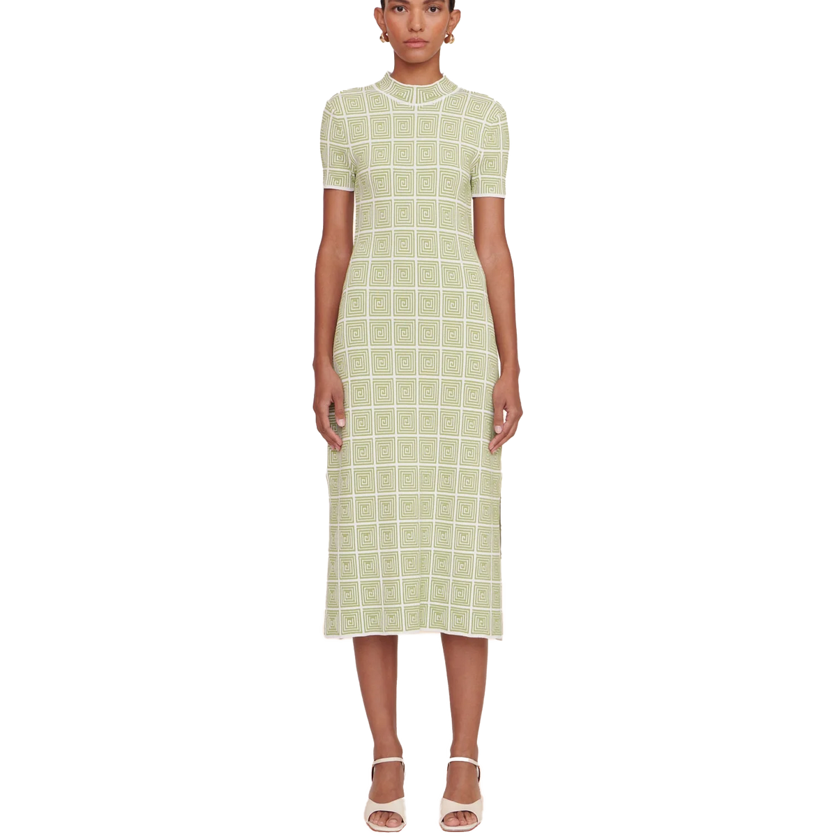 Staud Heli Moss Knit Midi Dress