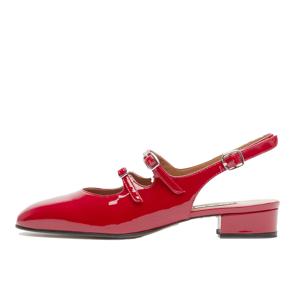 Peche Red Patent Leather Mary Jane Slingback Pumps | Carel ...