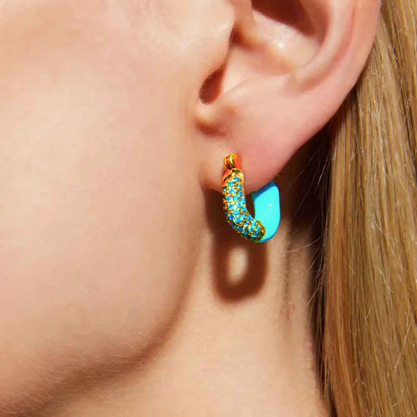 JLC enamel and crystal earrings