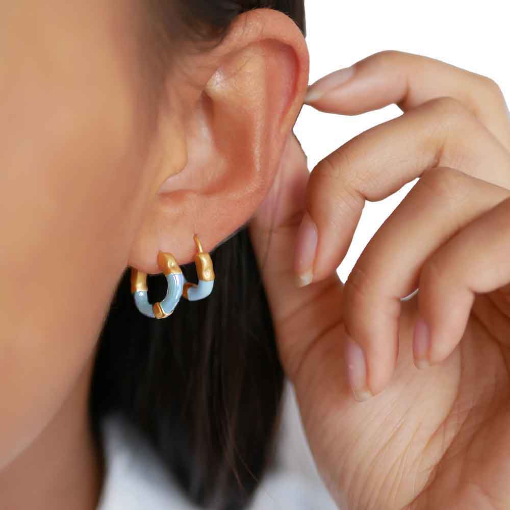 Traces of Enamel Lina Large Hoop Earrings