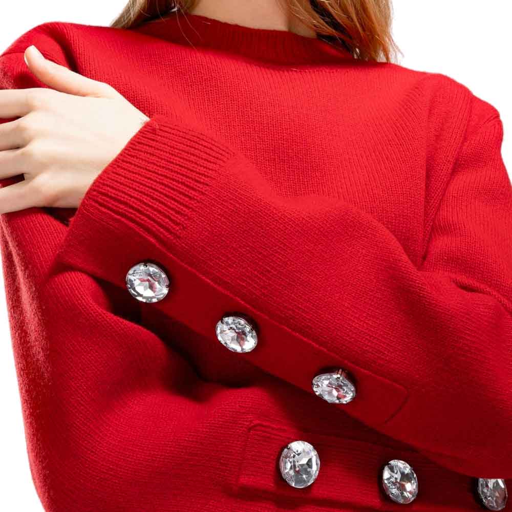 No. 21 Red Zip Back Sweater