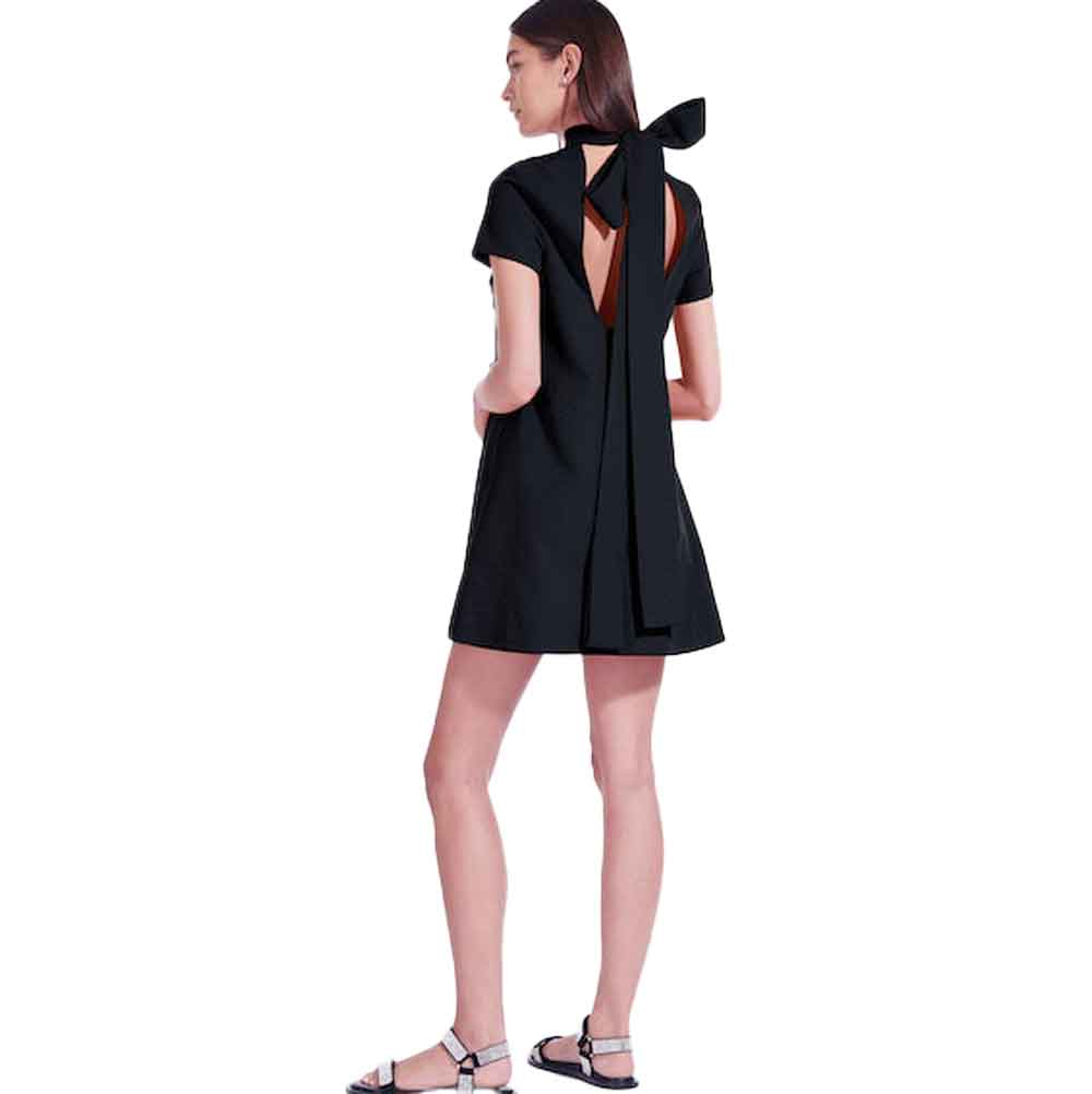 Staud Ilana Back Bow Mini Dress